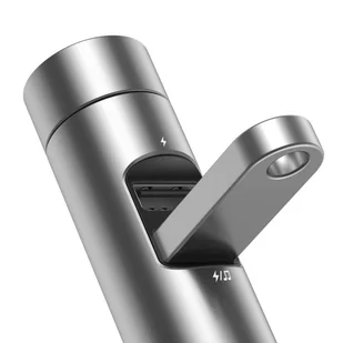 Baseus Energy Column Transmiter FM Bluetooth 5.0 ładowarka samochodowa 2x USB 3,1A QC3.0 srebrny (CCNLZ-0S) - Ładowarki samochodowe - miniaturka - grafika 5