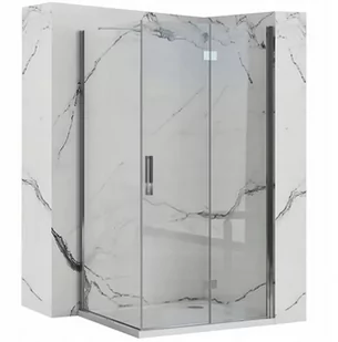 REA Kabina prysznicowa drzwi składane 90x80 Molier Chrome REA-K8539+REA-K8534 - Kabiny prysznicowe - miniaturka - grafika 1