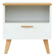 Szafki nocne - Stolik nocny Frisk 50 cm, skandynawski styl, biały - miniaturka - grafika 1