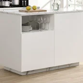 Szafki kuchenne - Wyspa kuchenna 2-drzwiowa z 1 wnęką z MDF-u – Imitacja białego marmuru – CORELINA - miniaturka - grafika 1