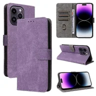 Portfele - Foxdock Etui na portfel iPhone 15 Flip Folio Zamknięcie magnetyczne Gniazda na karty ze skóry PU Osłona Blokowanie RFID Fioletowy - miniaturka - grafika 1