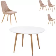 Stoły z krzesłami - Zestaw Stół Edward + Krzesła K-285 Halmar 6, Ciemny Popiel, Biały / Dąb Miodowy - miniaturka - grafika 1