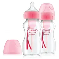 Butelki dla niemowląt - Butelka 270ml OPTIONS+, SZEROKA SZYJKA, różowa - miniaturka - grafika 1