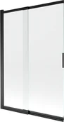 Parawany nawannowe - Mexen Fox parawan nawannowy 2-skrzydłowy przesuwny 120 x 150 cm, transparent, czarny - 891-120-002-70-00 - miniaturka - grafika 1