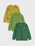 Swetry dla chłopców - Sinsay - Bluzy 3 pack - zielony - miniaturka - grafika 1