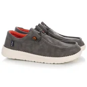 Mokasyny męskie - Mokasyny trampki męskie Lee Cooper LCW-25-01-3232M KHAKI 42 - miniaturka - grafika 1