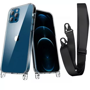 Crossbody Clear Hooks XL Strap etui z paskiem na szyję do iPhone 14 (Clear/Black) - Etui i futerały do telefonów - miniaturka - grafika 1