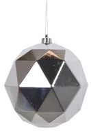 Bombki - EWAX, Bombka geometryczna plastikowa srebrna 15cm - miniaturka - grafika 1