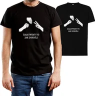 Koszulki męskie - T-SHIRT MĘSKI Z NADRUKIEM NA PREZENT ŚMIESZNA KOSZULKA CZARNA R-M A309 - miniaturka - grafika 1