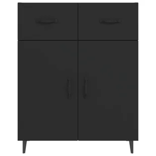 Lumarko Szafka, czarna, 69,5x34x90 cm, materiał drewnopochodny - Szafki do salonu - miniaturka - grafika 6