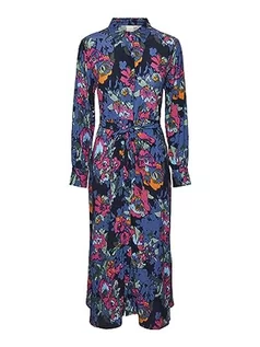 Koszulki i topy damskie - YAS Damska sukienka Yasfima Ls Long Shirt Dress S. Noos sukienka midi, Garden Topiary/Aop: Blury Print, M - grafika 1