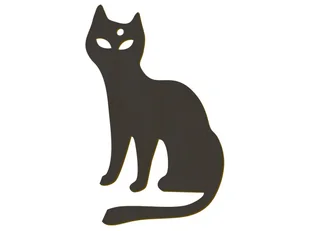 PartyShow Zawieszka drewniana Kot - 8,5 cm - 1 szt. - Ozdoby bożonarodzeniowe - miniaturka - grafika 1