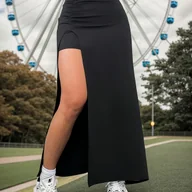 Spódnice - TEMU Spódnica Spodnie z Rozcięciem i Plisą dla Kobiet - miniaturka - grafika 1