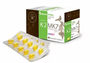 Młyn Oliwski Młyn Oliwski, BeneVobis, Witamina K2 MK7 (vitaMK7) 100mcg z NATTO, 60 kapsułki - Witaminy i minerały dla sportowców - miniaturka - grafika 1