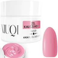 Żele do paznokci - Niuqi Żel Kauczukowy UV/Led Rubber Gel Budujący 12 ml CIEMNY RÓŻ 1 - miniaturka - grafika 1