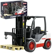 Kolekcjonerskie modele pojazdów - Duży Wózek Widłowy Z Naciągiem  Napędem Z Paletą Światło Dżwięki 1:14 - miniaturka - grafika 1
