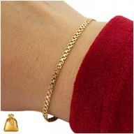 Bransoletki - BRANSOLETKA ZŁOTA DAMSKA BISMARK 19 CM + 4 CM REGULOWANA STAL CHIRURGICZNA - miniaturka - grafika 1