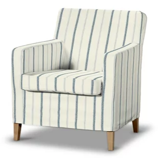 Dekoria pl pl Pokrowiec na fotel Karlstad ecru tło niebieskie paski 61 x 56 x 80 cm Avinon 621-129-66 - Pokrowce na meble Dekoria pl pl Pokrowiec na fotel Karlstad ecru tło niebieskie paski 61 x 56 x 80 cm Avinon 621-129-66 - Pokrowce na meble - miniaturka - grafika 1