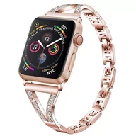 Akcesoria do smartwatchy - Opaska Pasek Bransoleta Diamonds Wersja "2" Apple Watch 1/2/3/4/5/6/7/8/Se 38/40/41Mm Rose Gold - miniaturka - grafika 1