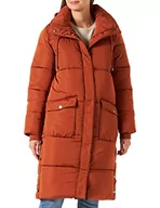 Kurtki damskie - Kaffe damska kurtka puffer pikowana długa, bluza z kapturem damska, br?zowy, 42 - miniaturka - grafika 1