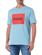 Koszulki męskie - HUGO T-shirt męski, Turquoise/Aqua448, L - miniaturka - grafika 1