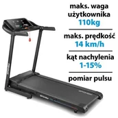 Bieżnie - Bieżnia elektryczna SPOKEY Hype 1305W 14 km/h - miniaturka - grafika 1