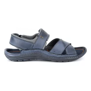 Sandały męskie skórzane 336GT granatowe - Buty Olivier - Sandały męskie - miniaturka - grafika 1