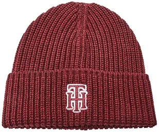 Tommy Hilfiger Damska czapka z dzianiny dla kobiet Prep, Czerwony, Rozmiar uniwersalny - Czapki damskie - miniaturka - grafika 1