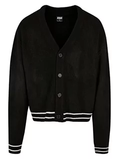 Swetry męskie - Urban Classics Męski kardigan Sporty Boxy Sweater, czarny, M, czarny, M - grafika 1