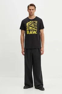 G-Star Raw t-shirt bawełniany kolor czarny z nadrukiem D24685-C506 - Koszulki męskie - miniaturka - grafika 1
