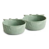 Miseczki i talerzyki dla dzieci - Nuuroo - 2 Miseczki Silikonowe Giraf Light Green - miniaturka - grafika 1