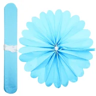 Prace ręczne dla dzieci - Pompon Ozdobny Z Bibuły 13X24 Cm Jasnoniebieski B - miniaturka - grafika 1