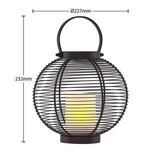 Lindby Mairuna latarnia solarna LED czarna 22,7 cm - Lampy ogrodowe - miniaturka - grafika 2