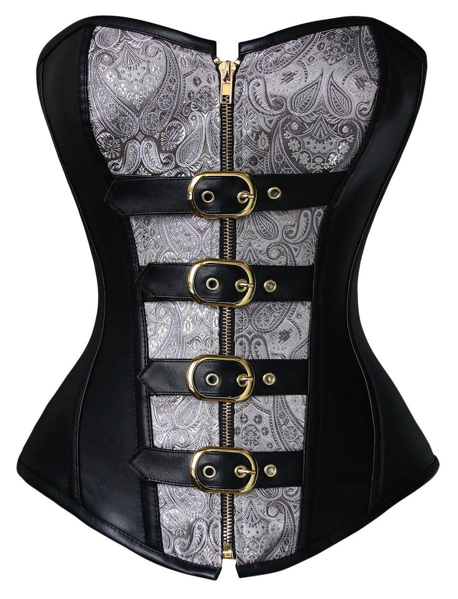 Charmian Gorset Steampunk bez kości ze stali spiralnej kobiety. Rozmiar XXL