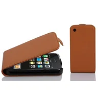 Etui i futerały do telefonów - Etui Cadorabo do Apple iPhone 3 / iPhone 3GS w kolorze COGNAC BROWN etui na telefon komórkowy z klapką wykonane z teksturowanej imitacji skóry pokrowiec ochronny pokrowiec z klapką w stylu książki - miniaturka - grafika 1