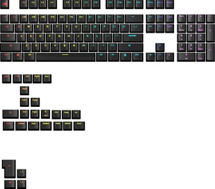 Glorious Glorious GPBT Backlit Keycaps, ANSI Layout US, PBT, Dye-Sub - Schwarz - Gadżety dla graczy - miniaturka - grafika 1