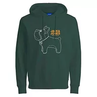 Bluzy męskie - Jack & Jones Męska bluza z kapturem Jorpal FST, Trekking zielony, L - miniaturka - grafika 1