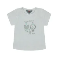 Bluzki damskie - Chłopięca Bluzka Z Krótkim Rękawem, biały, rozmiar 74 - miniaturka - grafika 1