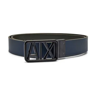 Armani Exchange Skórzany dwustronny pasek - Paski - miniaturka - grafika 1