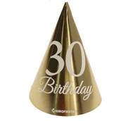 Gadżety na imprezę - Czapeczki Urodzinowe 30Th Birthday 6Szt - miniaturka - grafika 1