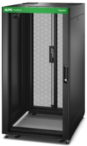 APC Easy Rack 600mm/24U/800mm with Roof Side panel castors feet and 4 Brackets No Bottom black ER6482