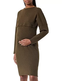 Sukienki - Noppies Maternity damska sukienka Riva Nursing Long Sleeve z długim rękawem, ciemnooliwkowy P981, L - grafika 1