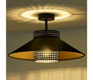 Lampy sufitowe - Duolla - Żyrandol natynkowy RIO RATTAN 1xE27/15W/230V śr. 45 cm czarny/złoty - miniaturka - grafika 1