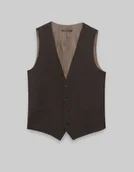 Kamizelki męskie - kamizelka gualdo brąz slim fit - miniaturka - grafika 1