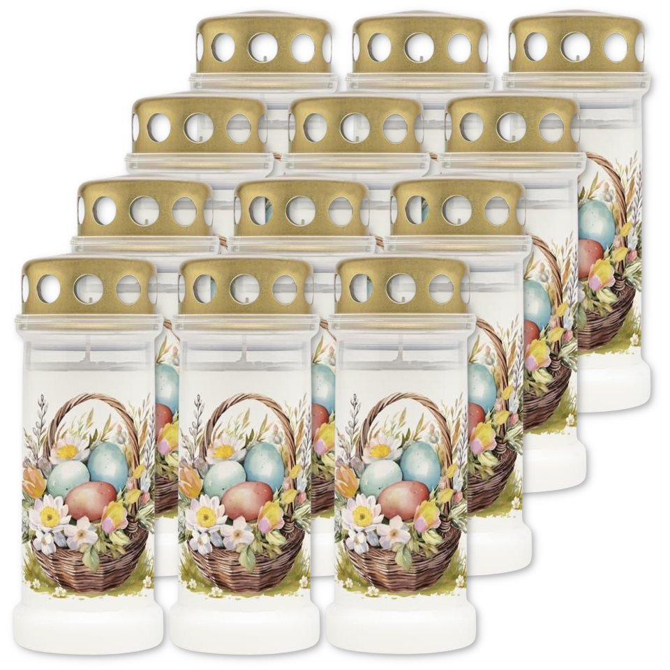 Znicze plastikowe zalewane BOLSIUS NR6L Koszyk Wielkanocny 17cm ~70h 12szt.