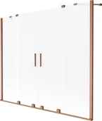 Parawany nawannowe - Mexen Velar Duo parawan nawannowy 2-skrzydłowy rozsuwany 200 x 150 cm, szron, miedź szczotkowana - 896-200-000-32-65 - miniaturka - grafika 1