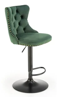 Zielony welurowy hoker glamour pikowany H3-S79 - Taborety i hokery - miniaturka - grafika 1