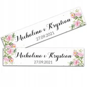 Wesele i ślub - 2x TABLICA na SAMOCHÓD AUTO PIWONIE ŚLUB IMIONA Y3 - miniaturka - grafika 1