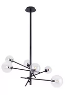 Lampy sufitowe - Maxlight Wisząca LAMPA loftowa LOLLIPOP P0395 metalowa OPRAWA zwis pręty kule balls czarne przezroczyste P0395 - miniaturka - grafika 1