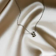 Łańcuszki - Naszyjnik męski srebrny łańcuszek z literką S ze stali chirurgicznej - miniaturka - grafika 1